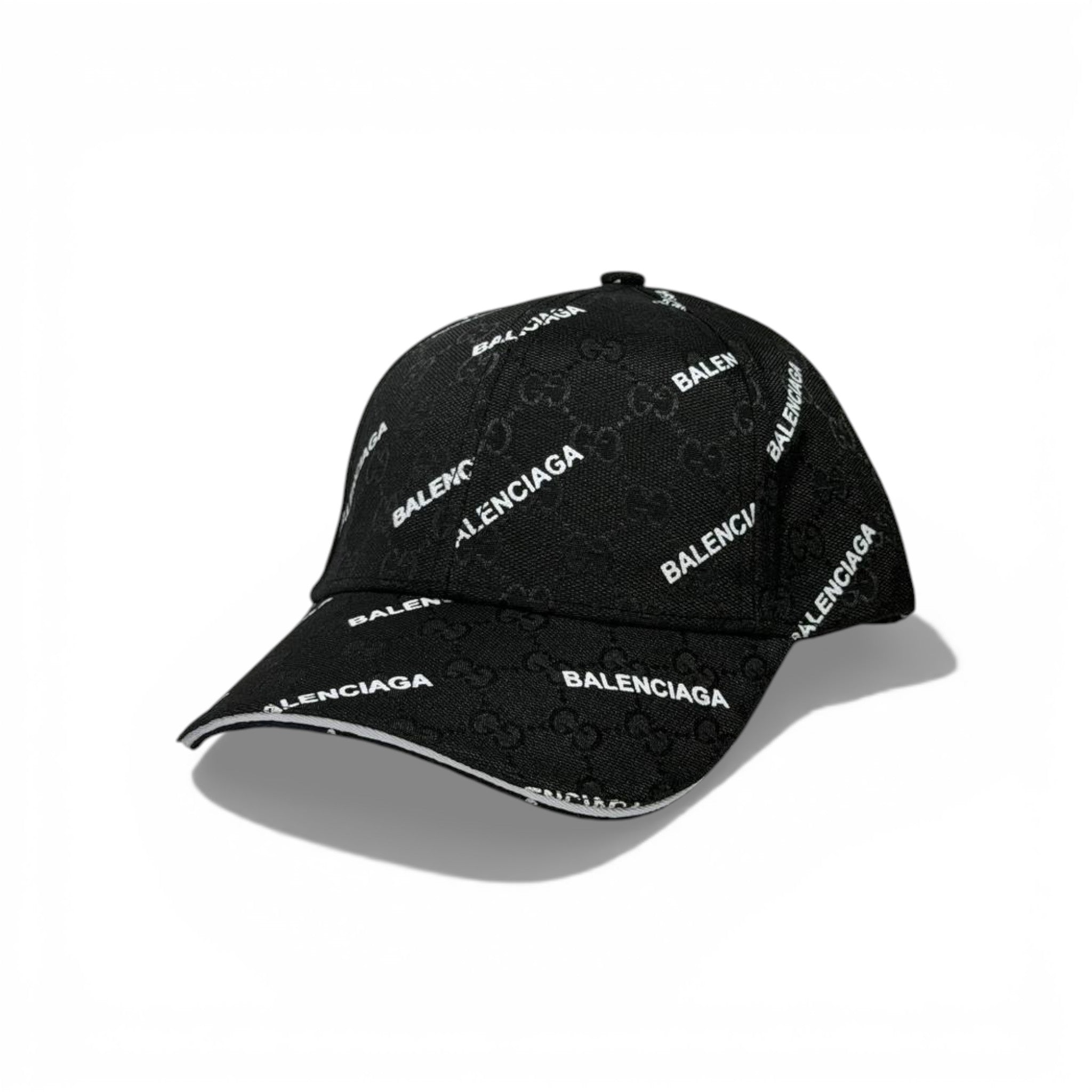 🖤 Balenciaga All-Over Logo Black Baseball Cap – Luxury Streetwear Hat 🔥🧢