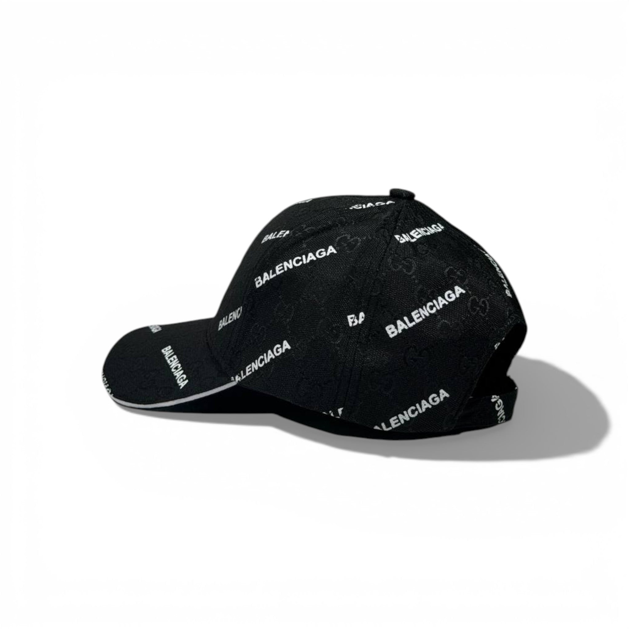 🖤 Balenciaga All-Over Logo Black Baseball Cap – Luxury Streetwear Hat 🔥🧢