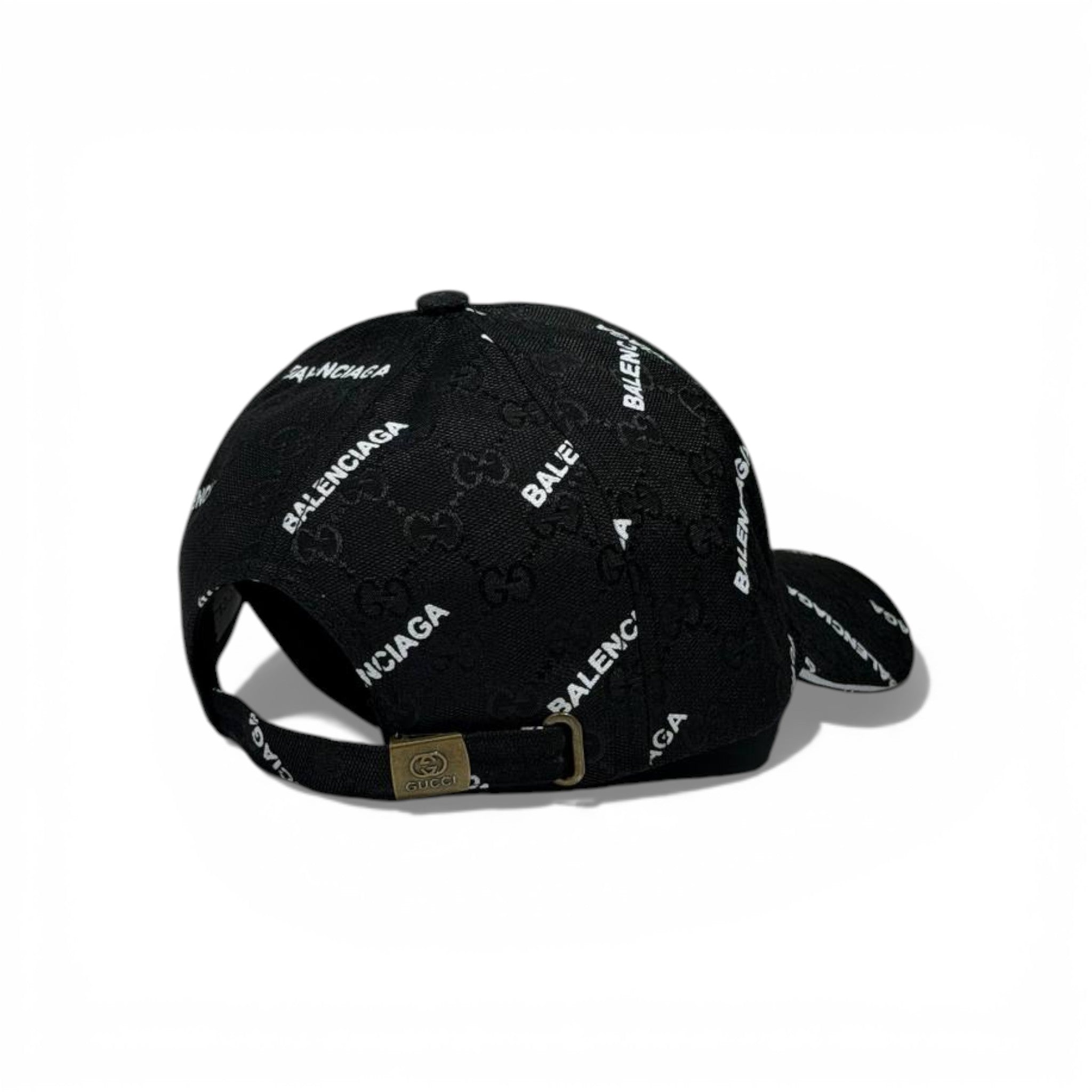 🖤 Balenciaga All-Over Logo Black Baseball Cap – Luxury Streetwear Hat 🔥🧢