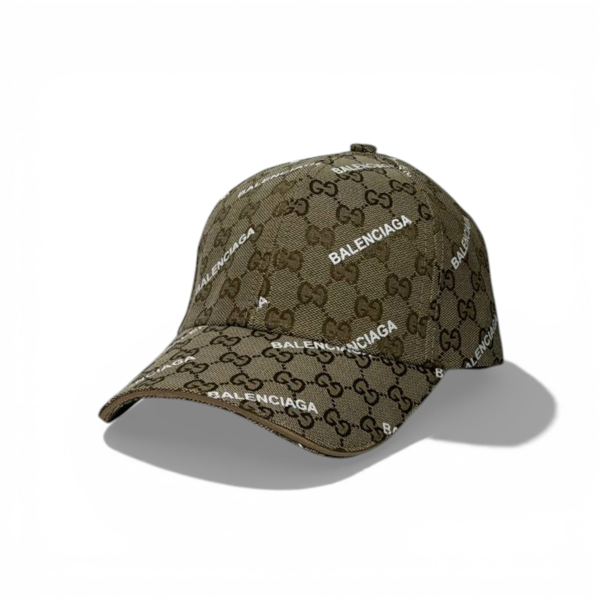 🤎 Balenciaga Monogram Brown Baseball Cap – Luxury All-Over Logo Hat 🧢✨