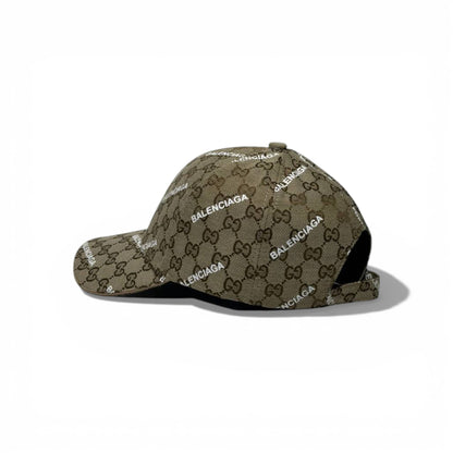 🤎 Balenciaga Monogram Brown Baseball Cap – Luxury All-Over Logo Hat 🧢✨