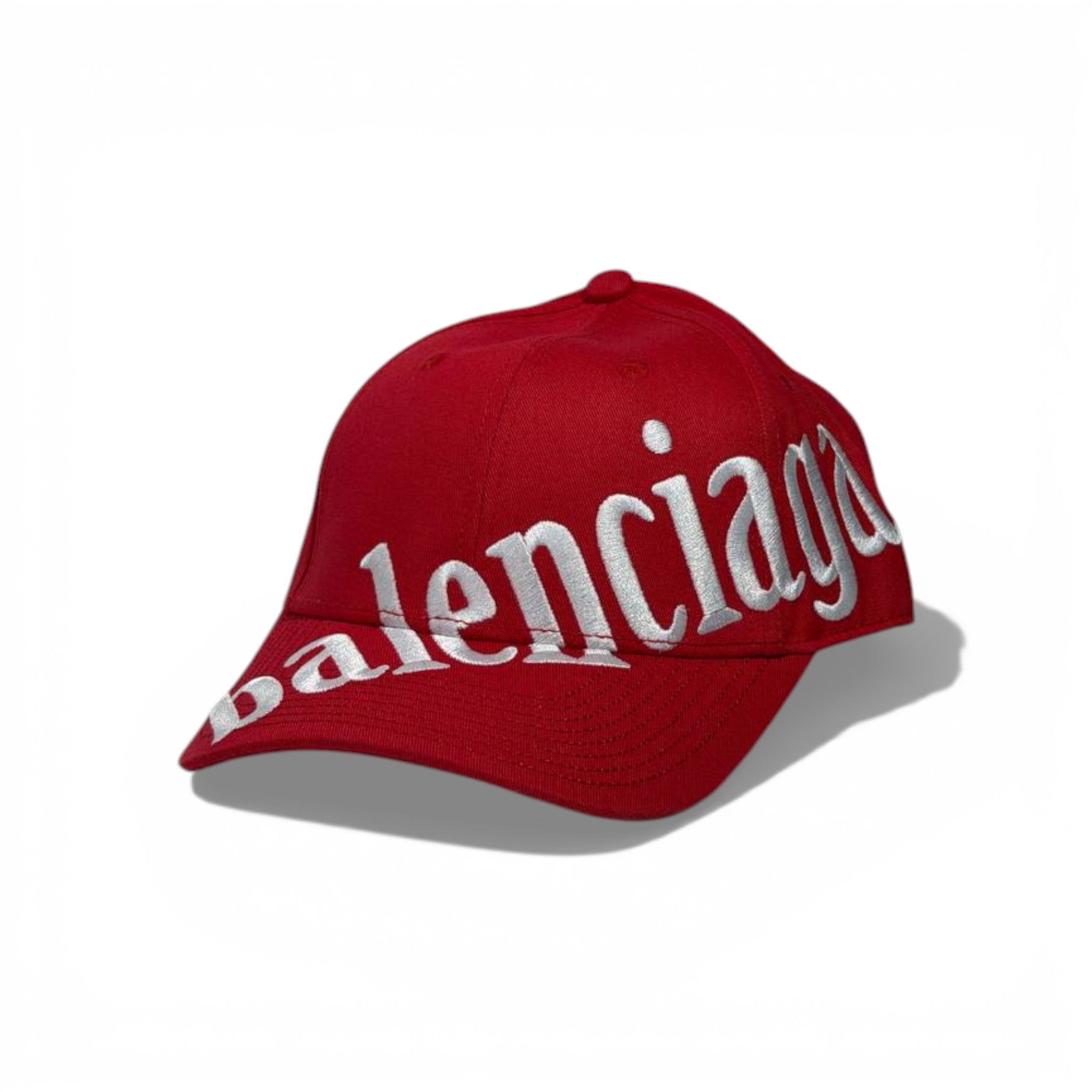 ❤️ Balenciaga Oversized Logo Red Baseball Cap – Luxury Statement Hat 🧢🔥