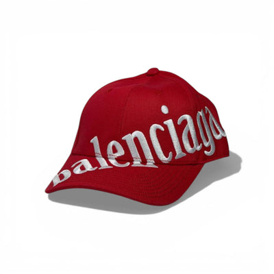 ❤️ Balenciaga Oversized Logo Red Baseball Cap – Luxury Statement Hat 🧢🔥