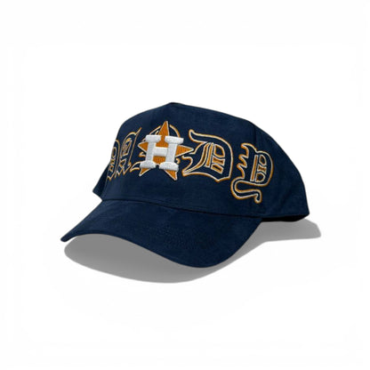 🧢 Houston Astros Gothic Embroidered Navy Baseball Cap – Vintage Streetwear Hat ⭐🔥