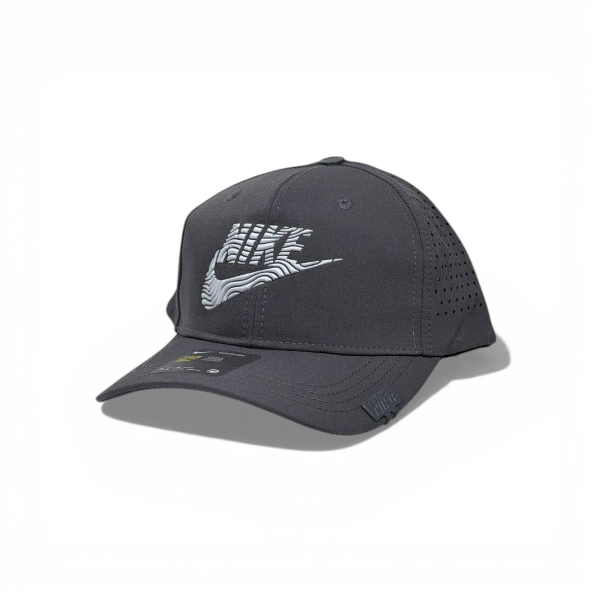 🧢 Nike Performance Grey Baseball Cap – Embroidered Swoosh Sports Hat ⚡🏃‍♂️