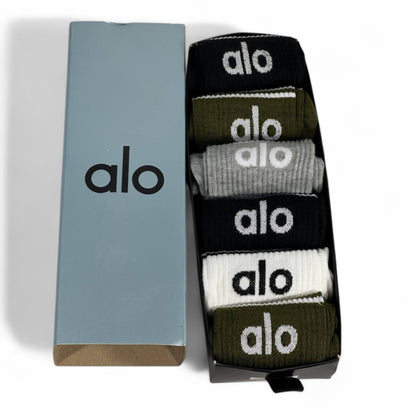 🧦 Alo Premium Socks Gift Set – 6 Pairs of Modern Essentials
