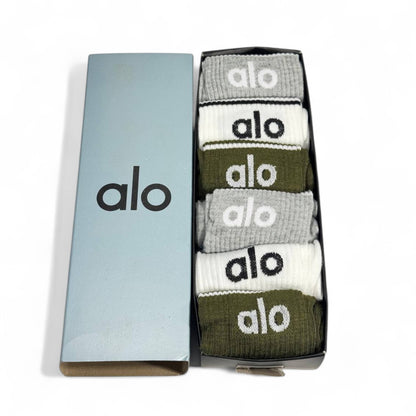 🧦 Alo Everyday Comfort Socks Set – 6 Pairs of Modern Classics