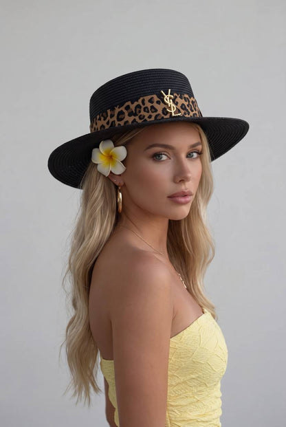🖤 Saint Laurent Leopard Riviera Hat ✨🐆