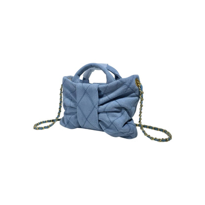 Chanel Quilted Denim Mini Top-Handle Bag with Chain Strap 💙✨
