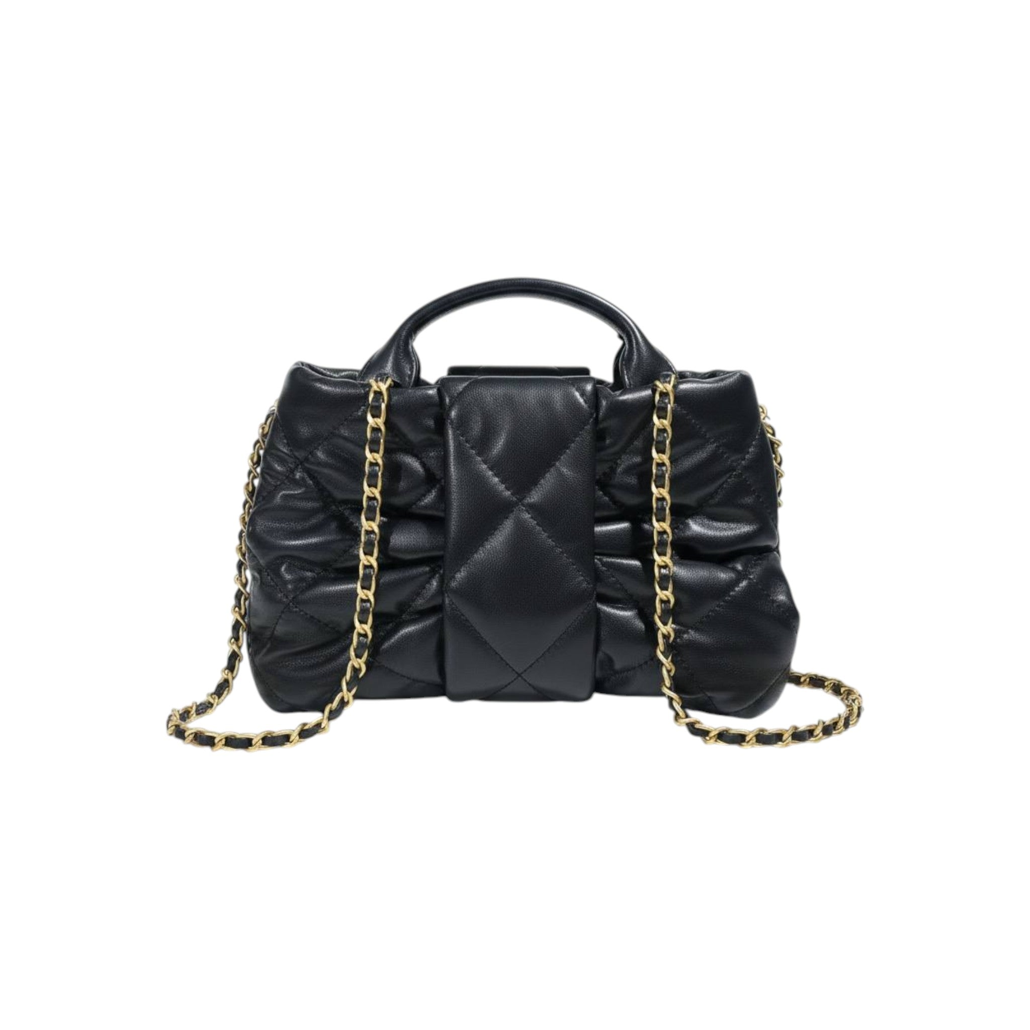 Chanel Quilted Black Mini Top-Handle Bag with Chain Strap 🖤✨