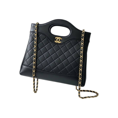 Chanel Quilted Black Tote Bag with Cut-Out Handle 🖤✨