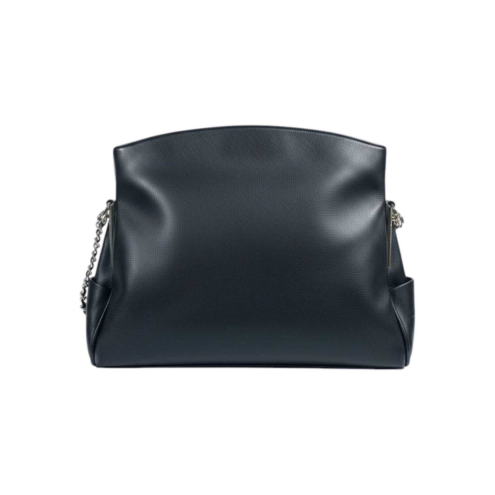 Chanel Black Leather Shoulder Bag with Silver Chain Strap 🖤✨