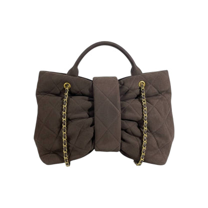 Chanel Quilted Brown Mini Top-Handle Bag with Chain Strap 🤎✨