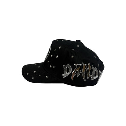 🧢 Dandy Hats X Lost Hills Studded Flame Cap – Black Chrome Street Edition
