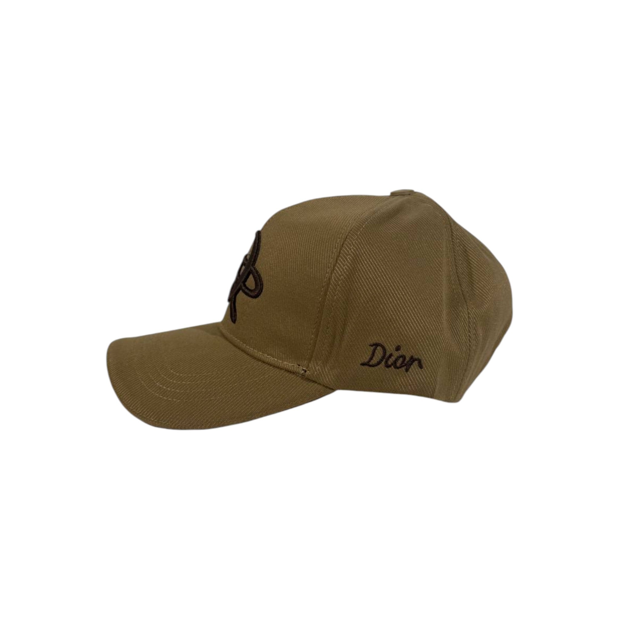 🧢 Dior Embroidered Logo Cap – Khaki Luxury Street Edition
