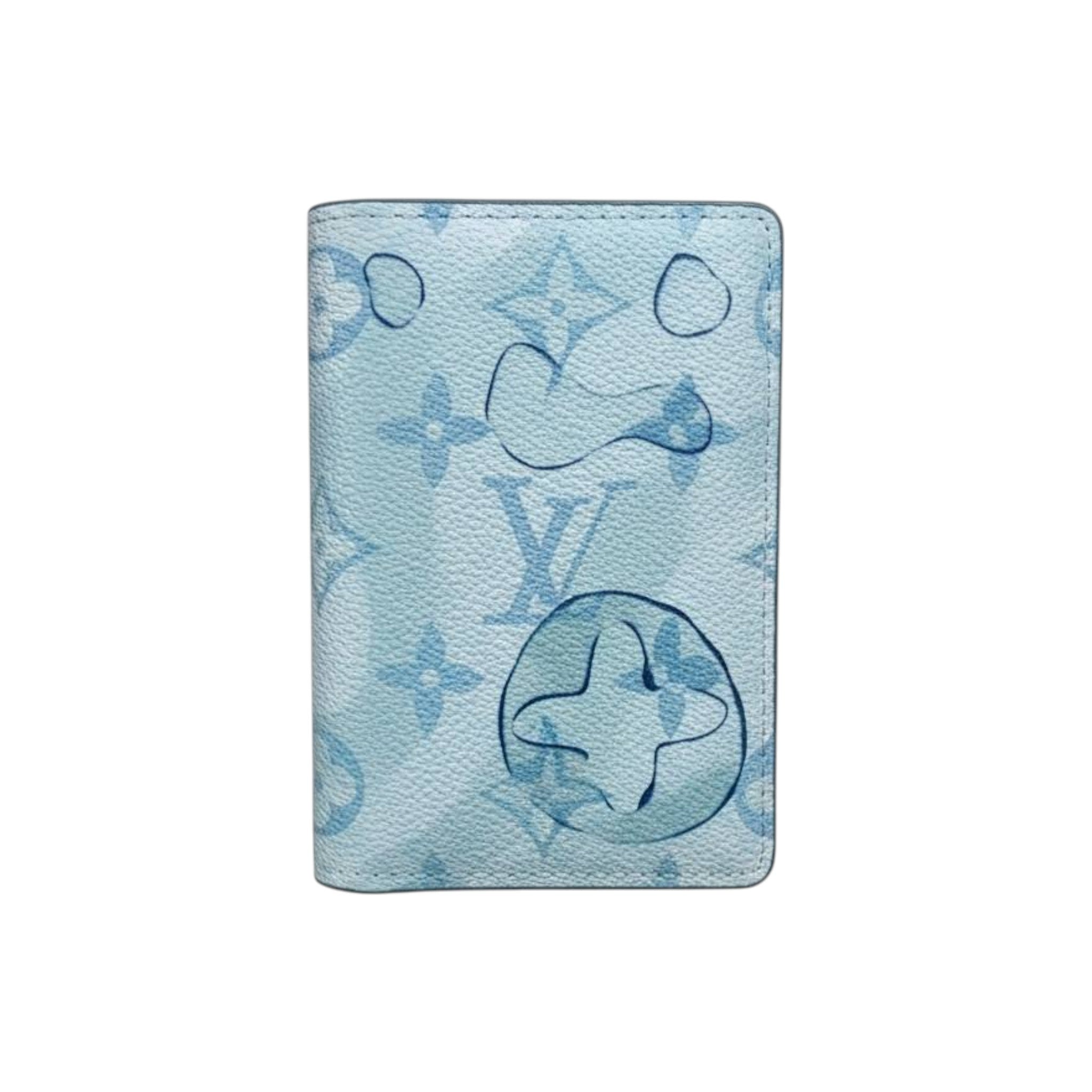 👛 Louis Vuitton Sky Blue Monogram Card Holder – Artistic Face Edition