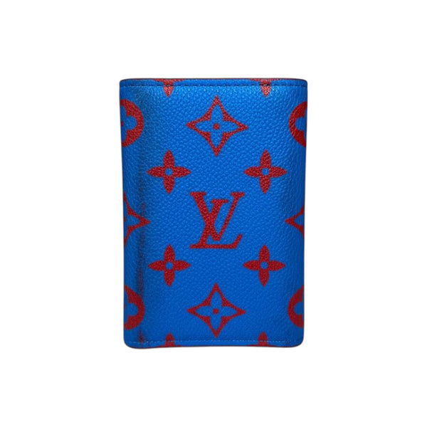 👛 Louis Vuitton Blue Monogram Card Holder – Red Logo Luxury Edition