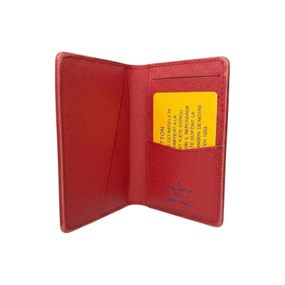 👛 Louis Vuitton Blue Monogram Card Holder – Red Logo Luxury Edition