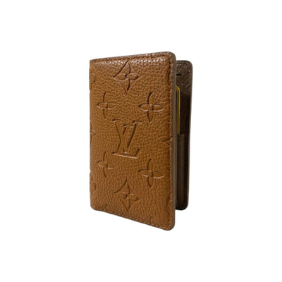 👛 Louis Vuitton Embossed Monogram Leather Card Holder – Tan Luxury Edition