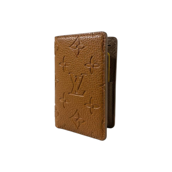 👛 Louis Vuitton Embossed Monogram Leather Card Holder – Tan Luxury Edition