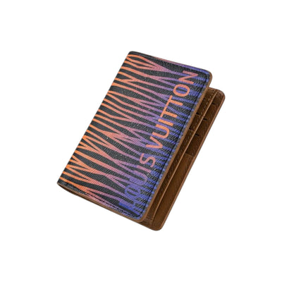 👛 Louis Vuitton Multicolor Striped Logo Card Holder – Artistic Gradient Edition