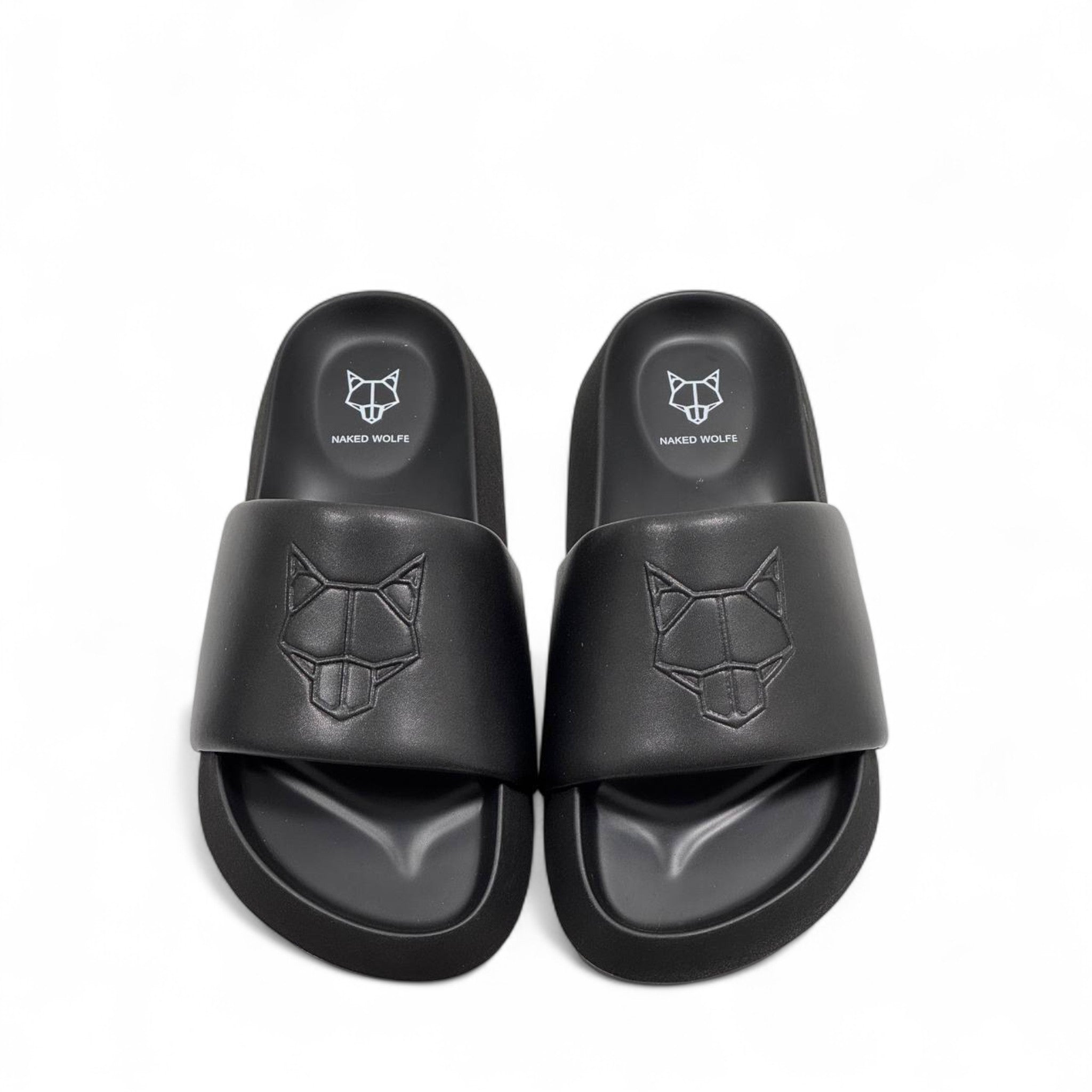 NAKED WOLFE Matte Black Logo Slides 🐺 | Bold & Minimal Luxury