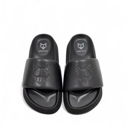 NAKED WOLFE Matte Black Logo Slides 🐺 | Bold & Minimal Luxury