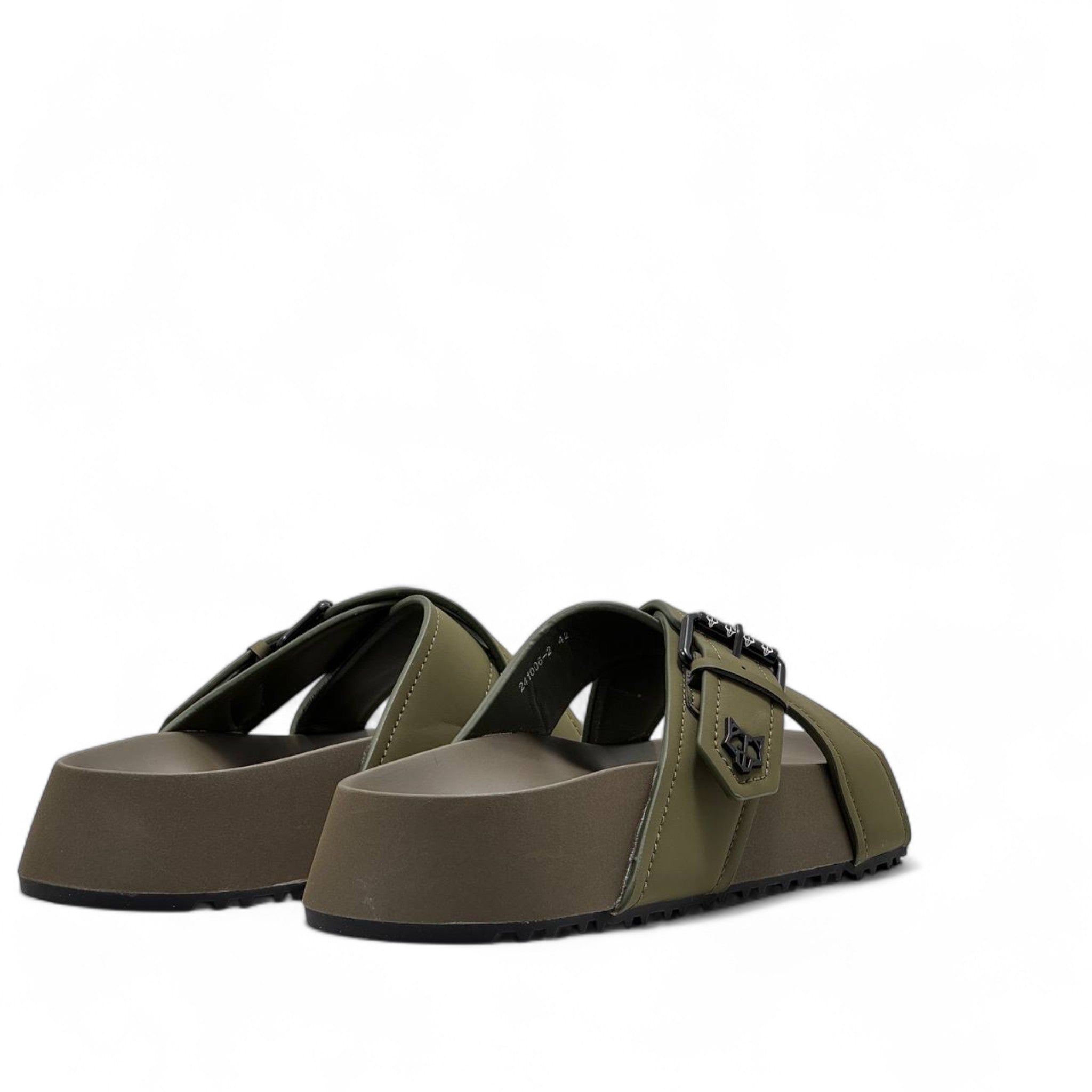 NAKED WOLFE Olive Green Cross-Strap Slides 🐺 | Urban Utility Meets Luxury