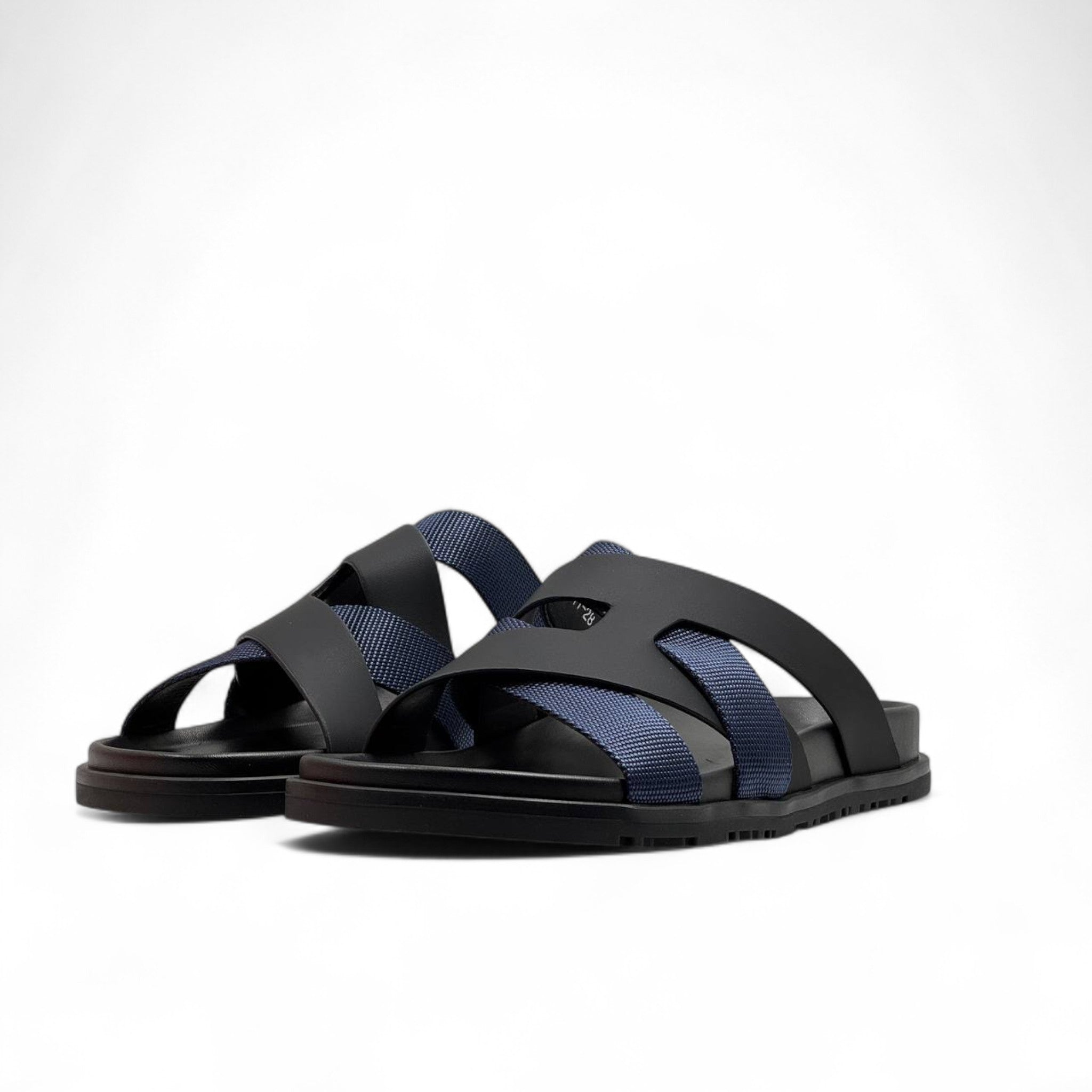 HERMÈS Navy & Black Cross-Strap Sandals ✨ | Iconic French Summer Elegance
