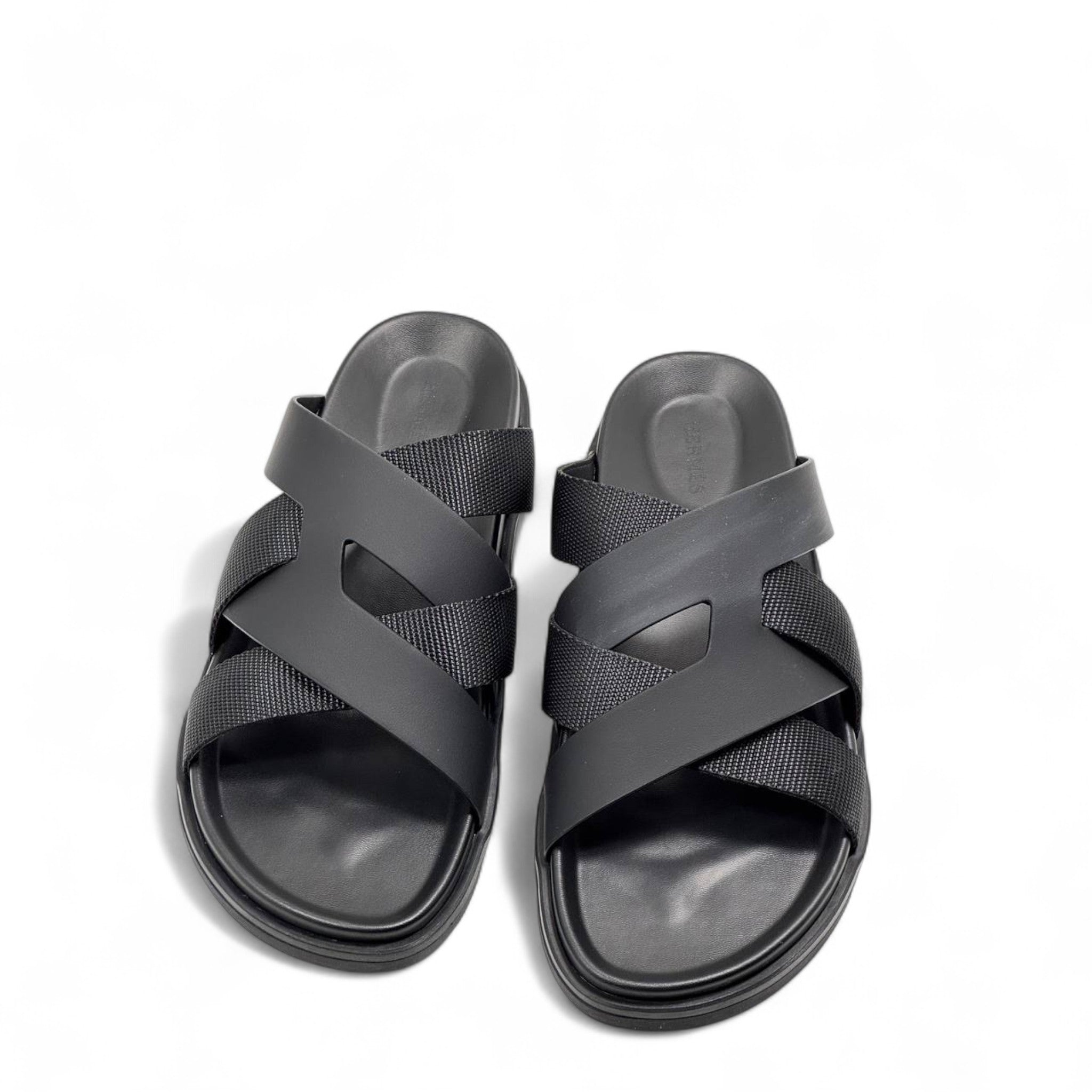 HERMÈS All-Black Cross-Strap Sandals 🐾 | Timeless Minimal French Luxury