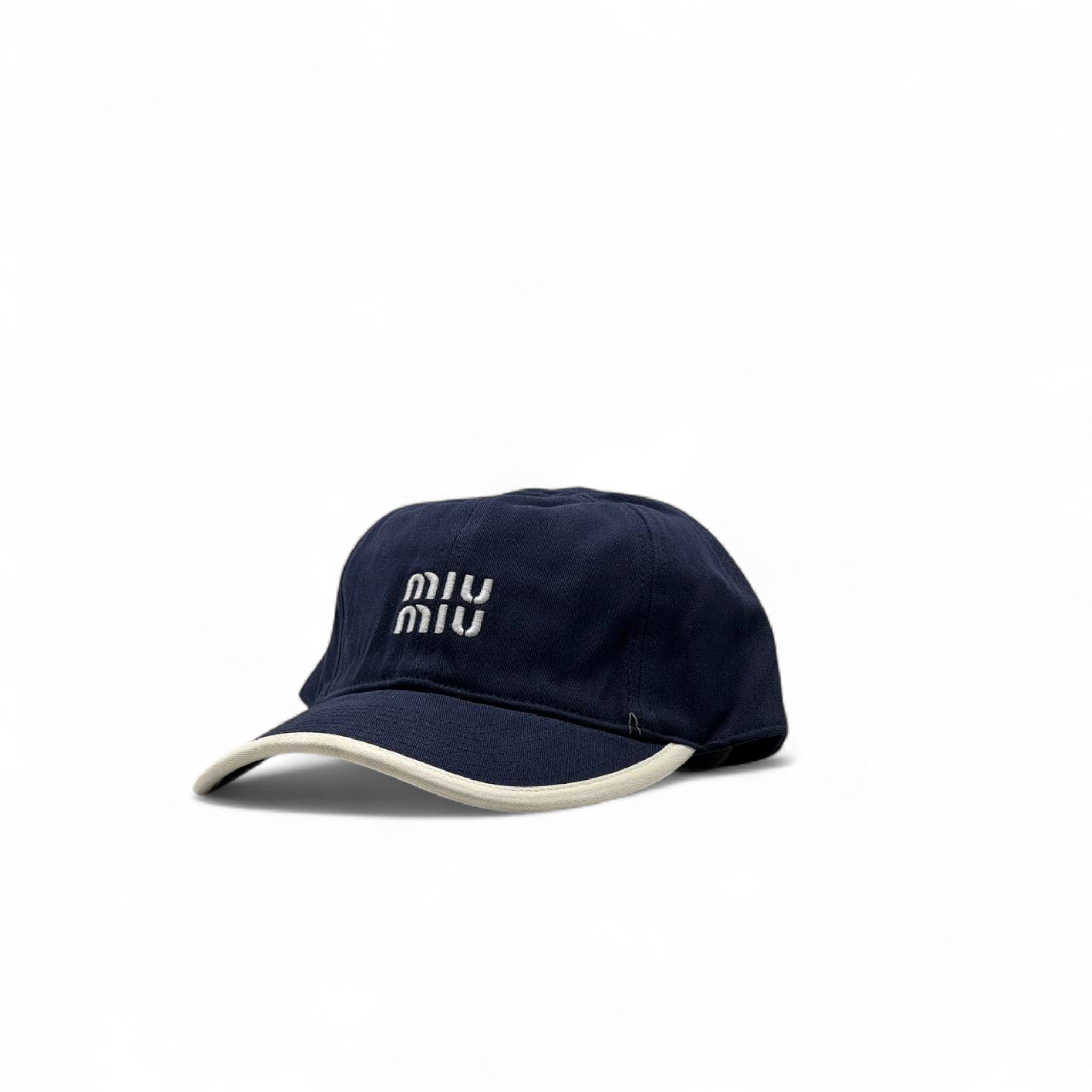 Miu Miu Navy Blue Embroidered Cap – Elegant Minimalist Edition 🧢🌌