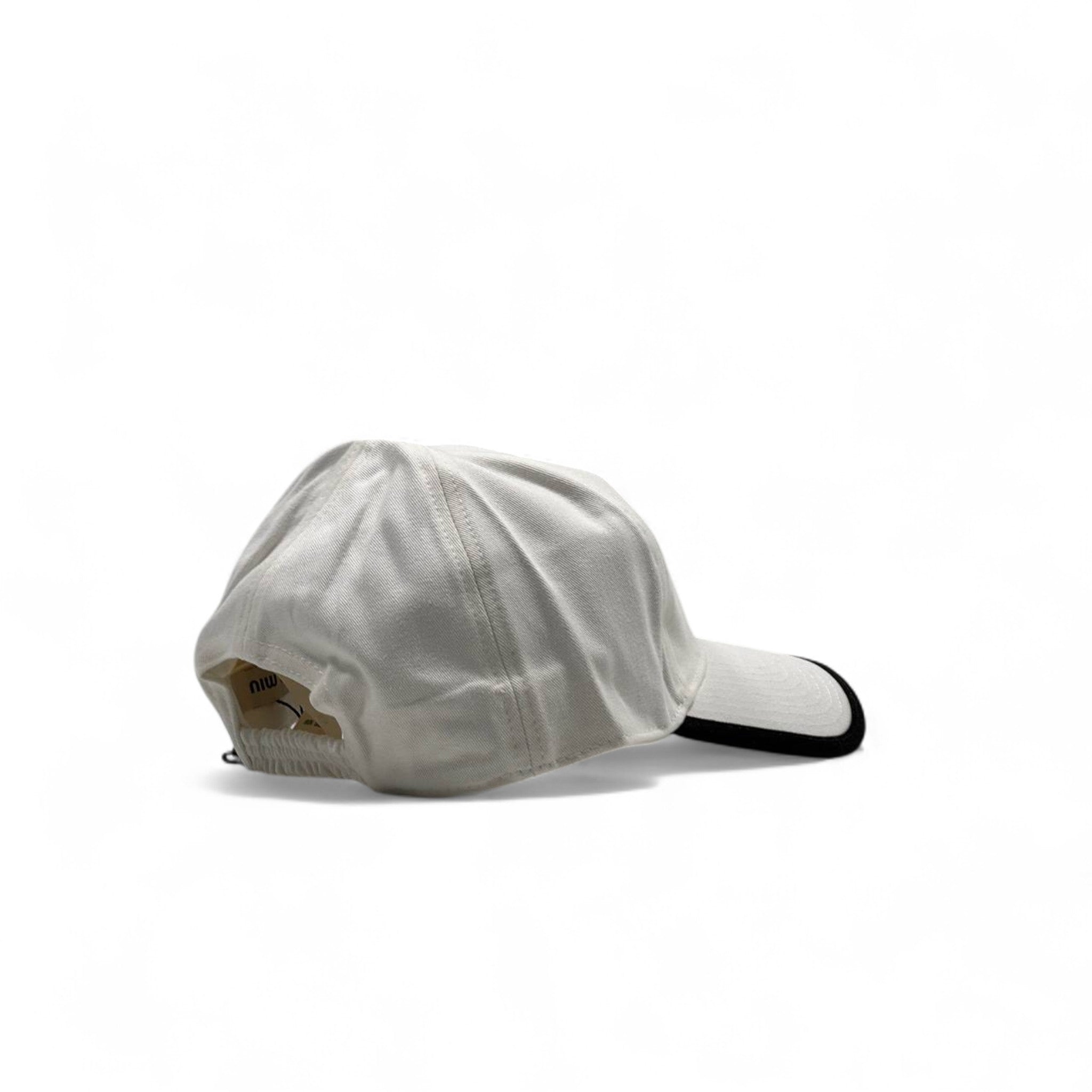 Miu Miu White Embroidered Cap – Monochrome Minimal Elegance 🧢🖤