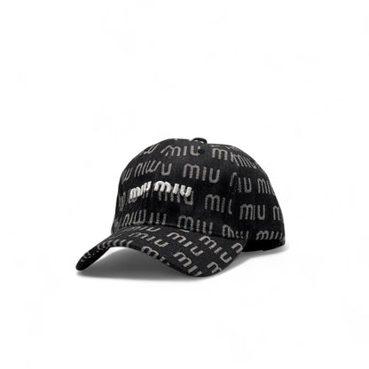 Miu Miu Black Monogram Cap – Bold Logo Streetwear 🧢🔥