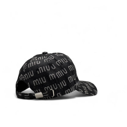 Miu Miu Black Monogram Cap – Bold Logo Streetwear 🧢🔥