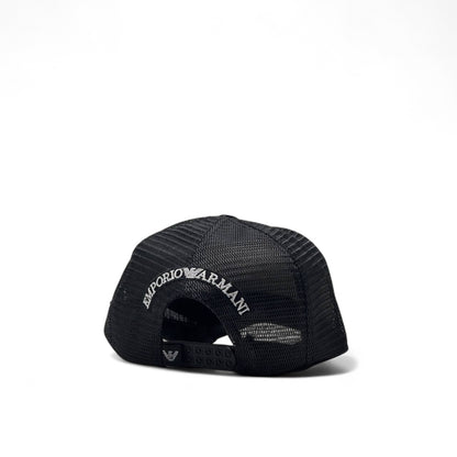 Emporio Armani Striped Eagle Cap 🦅 – Black Mesh Edition