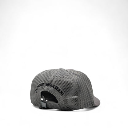Emporio Armani Striped Logo Cap 🦅 – Gray Mesh Street Style