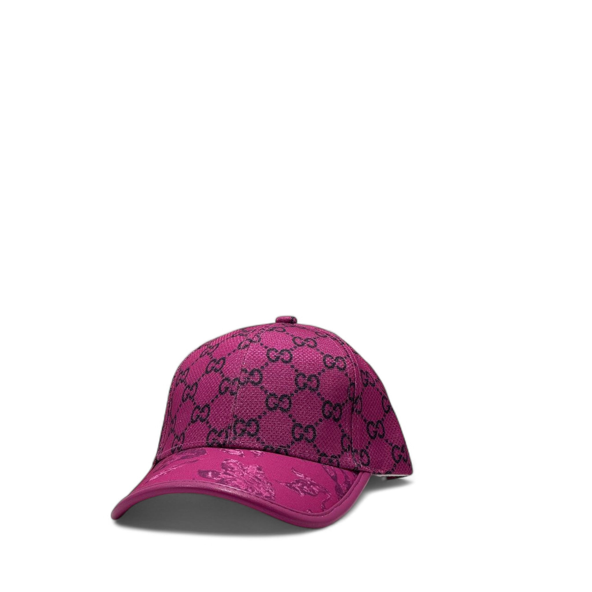 Gucci Pink GG Monogram Cap with Floral Brim 💖🌺 – Bold Style, Feminine Flair