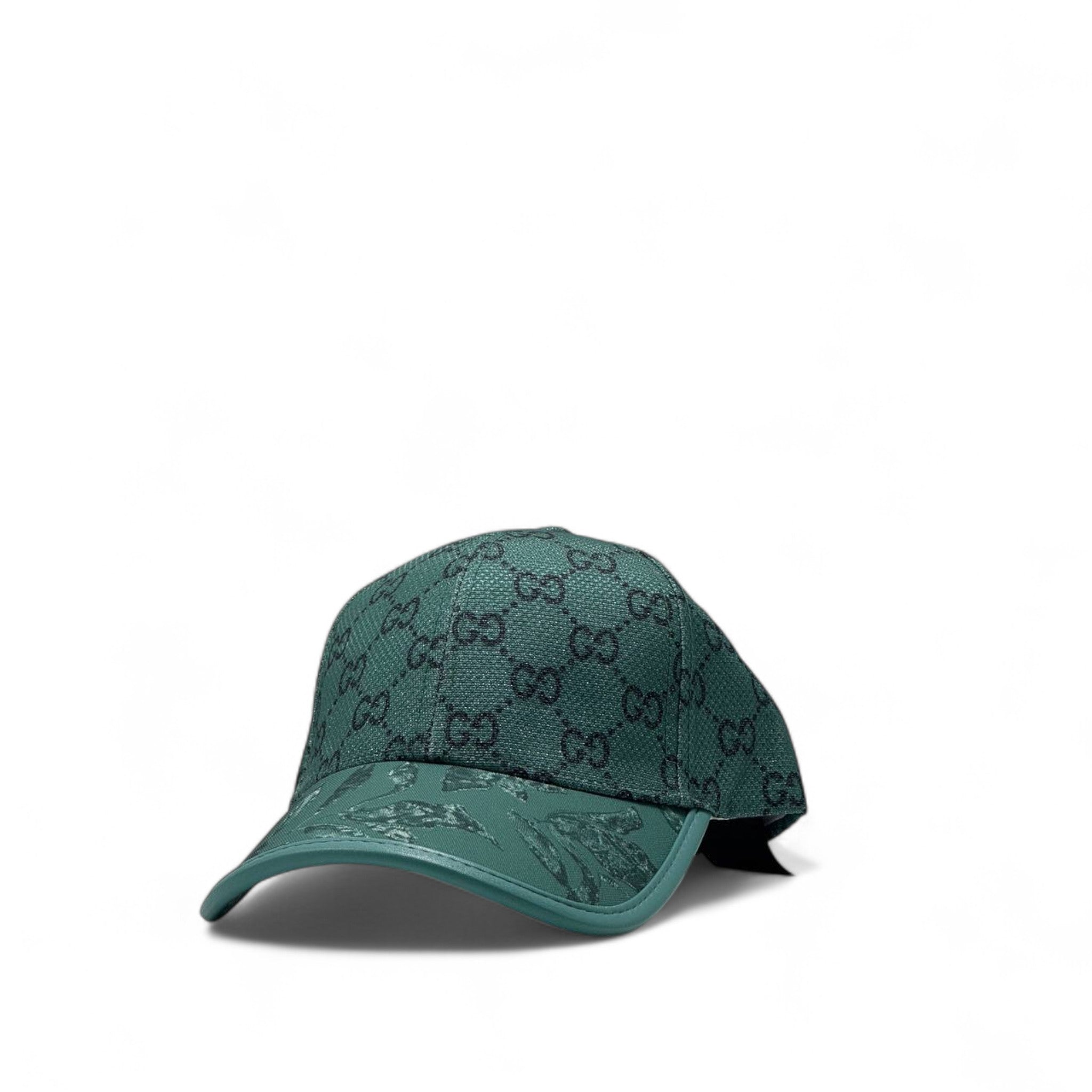 Gucci Green GG Monogram Cap with Floral Brim 🌿🧢 – Timeless Elegance Meets Nature-Inspired Style