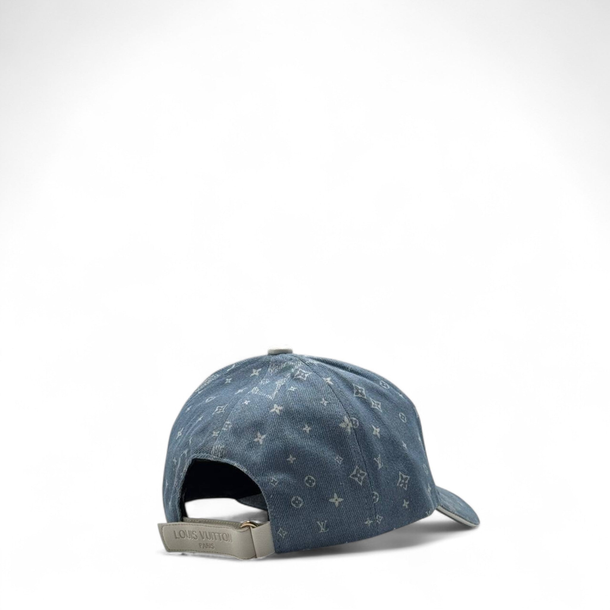 Louis Vuitton Light Blue Denim Monogram Cap 🩵 – "LOVE" Embroidered Logo Hat