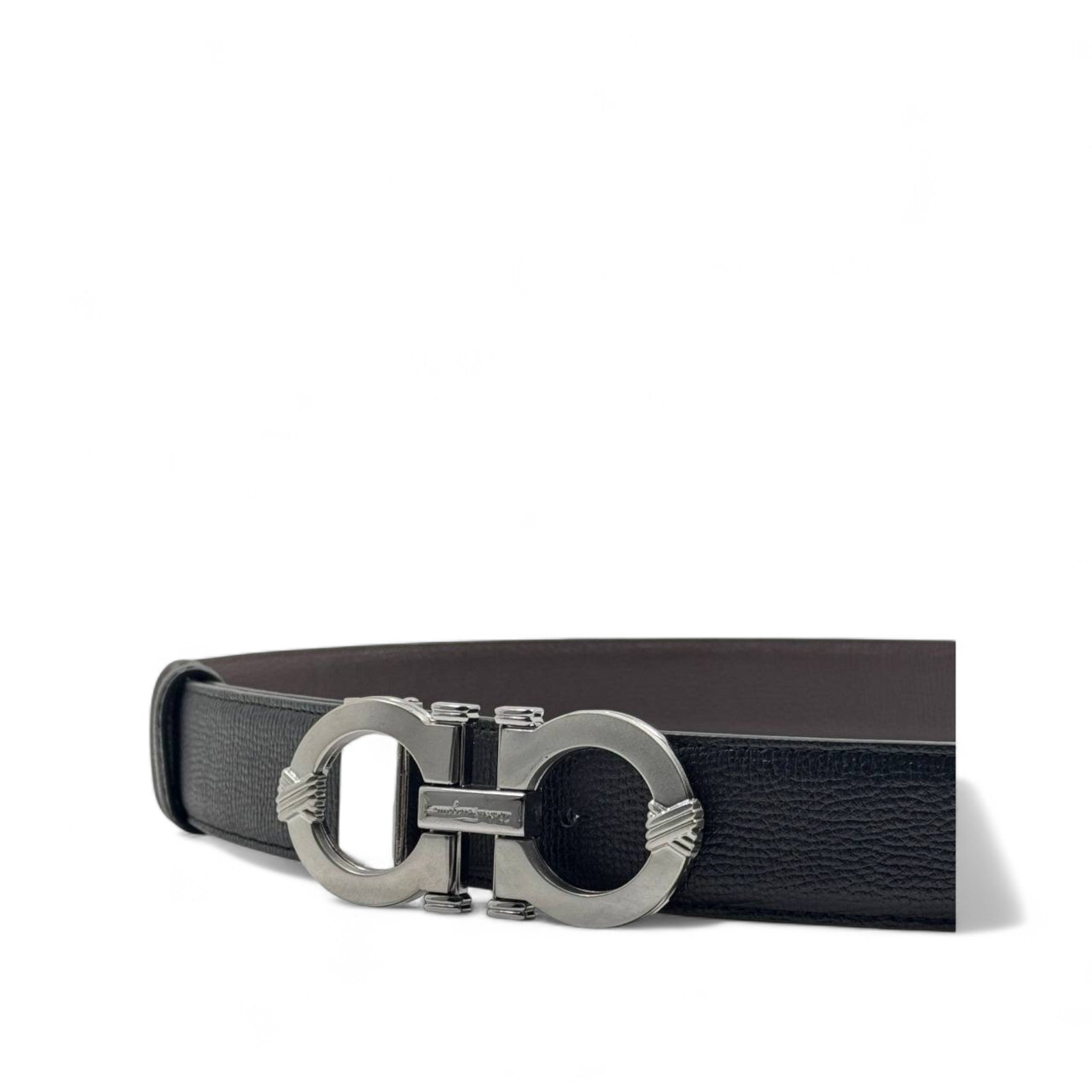 Salvatore Ferragamo Gancini Black Belt – Luxury Leather 120cm 🖤