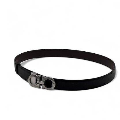 Salvatore Ferragamo Gancini Black Belt – Luxury Leather 120cm 🖤