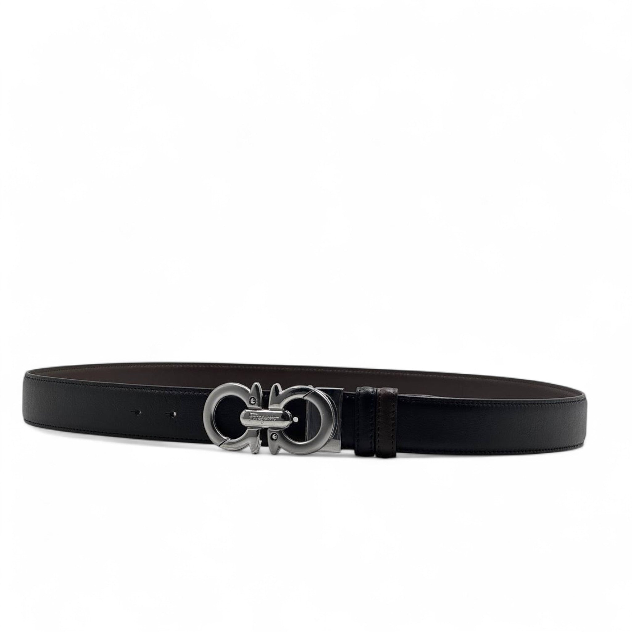 Salvatore Ferragamo Double-Faced Gancini Belt – Black & Brown 120cm 🔄🖤🤎