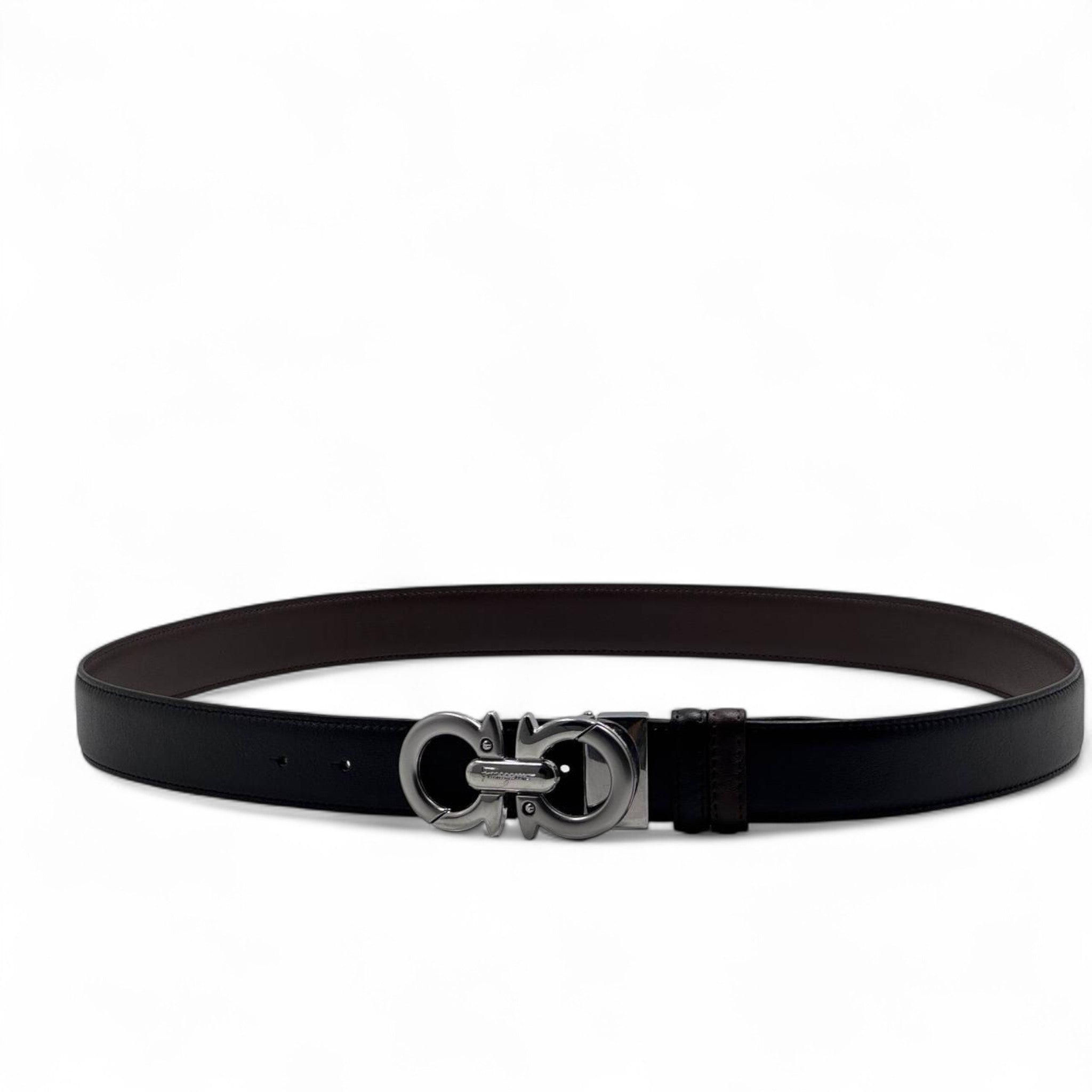 Salvatore Ferragamo Double-Faced Gancini Belt – Black & Brown 120cm 🔄🖤🤎