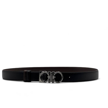 Salvatore Ferragamo Gancini Leather Belt – 120cm 🖤 Signature Elegance