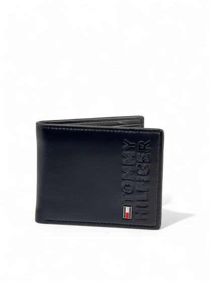 Tommy Hilfiger-Inspired Embossed Black Wallet – Sleek, Bold & Iconic 🖤✨