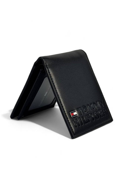 Tommy Hilfiger-Inspired Embossed Black Wallet – Sleek, Bold & Iconic 🖤✨