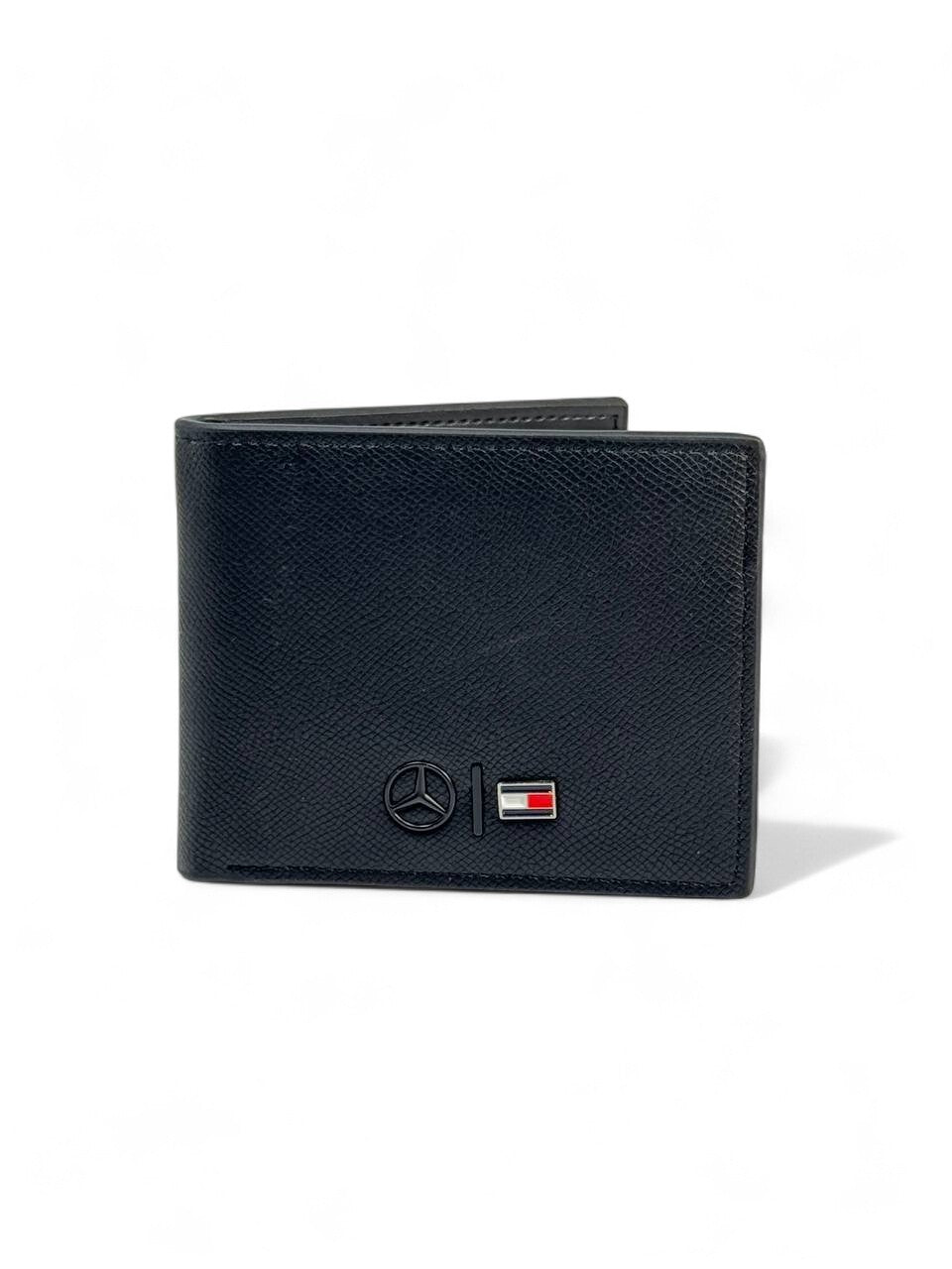 Mercedes x Tommy Hilfiger-Inspired Black Leather Wallet – Power Meets Precision 🖤✨