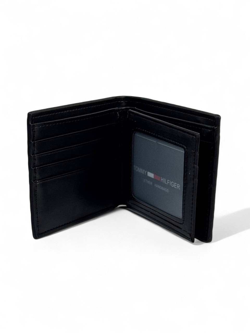 Tommy Hilfiger-Inspired Black Embossed Wallet – Precision in Every Detail 🖤✨
