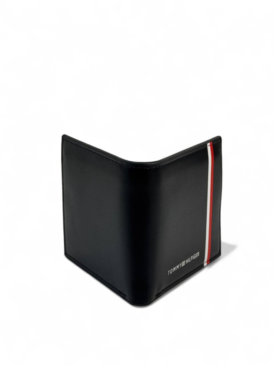 Tommy Hilfiger-Inspired Black Wallet with Signature Stripe – Bold. Clean. Timeless. 🖤✨