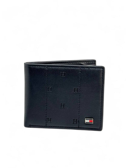 Tommy Hilfiger-Inspired “H” Embossed Black Wallet – Classic Craftsmanship, Modern Confidence 🖤✨